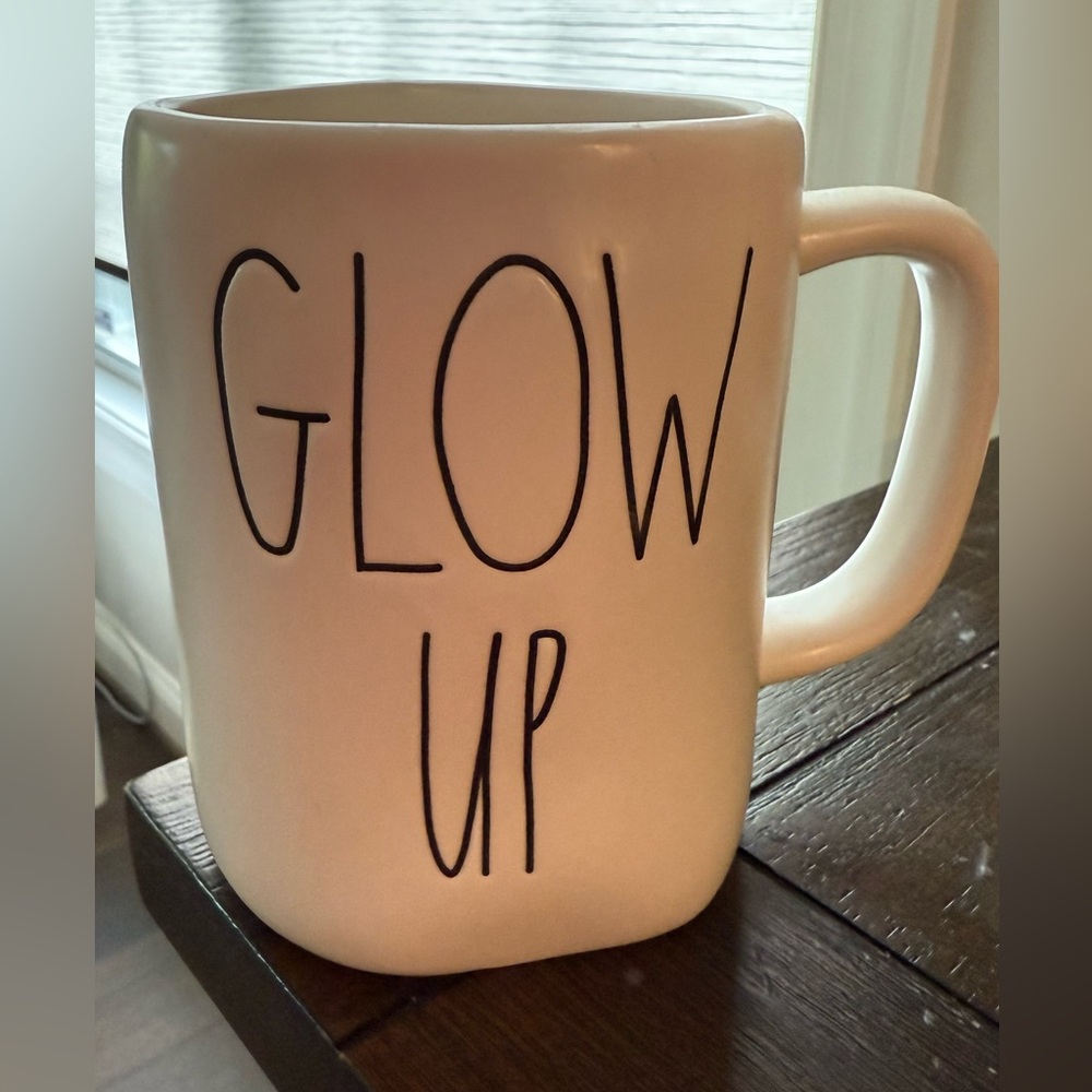 Rae Dunn White and Black Ceramic Mug Glow Up
